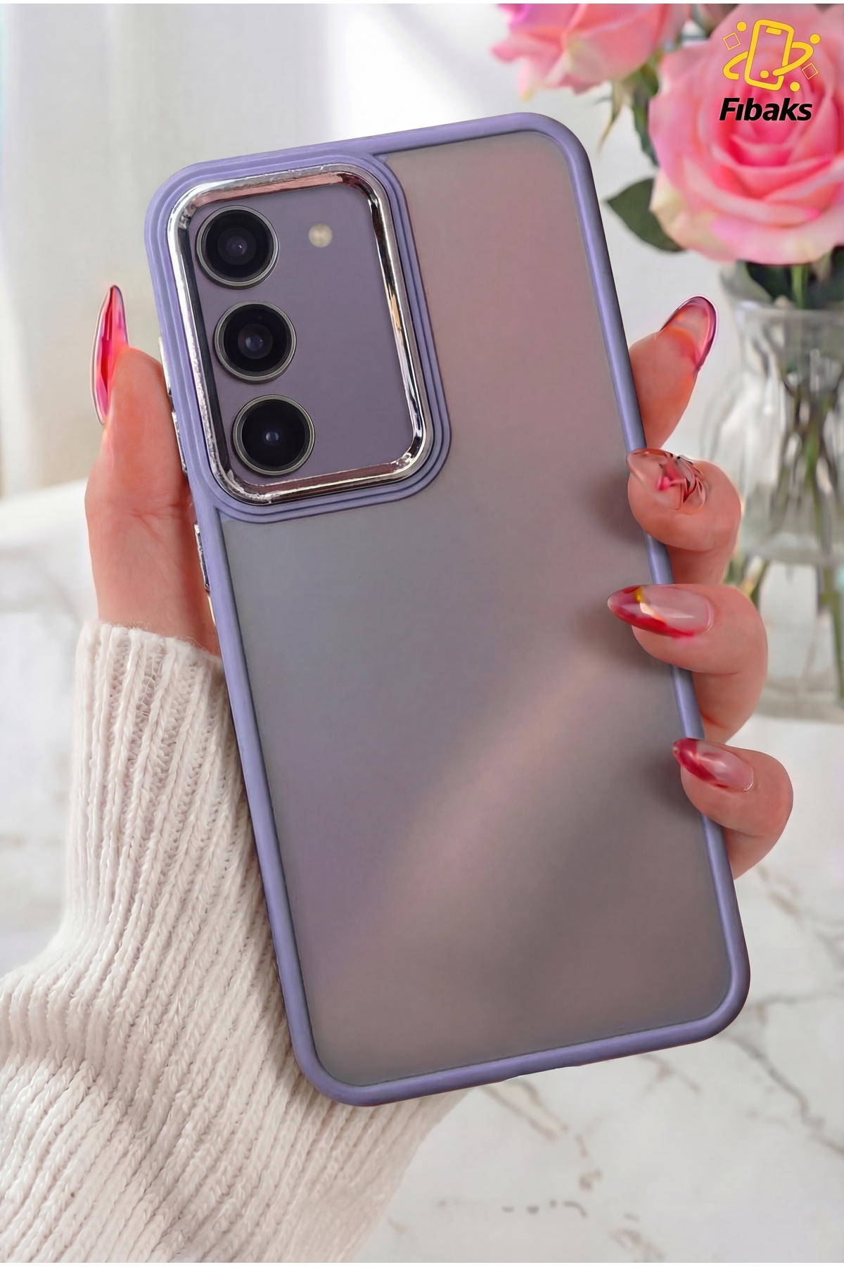 Galaxy S23 Case Metal Frame Color Frosted Transparent Cover with Precise Button