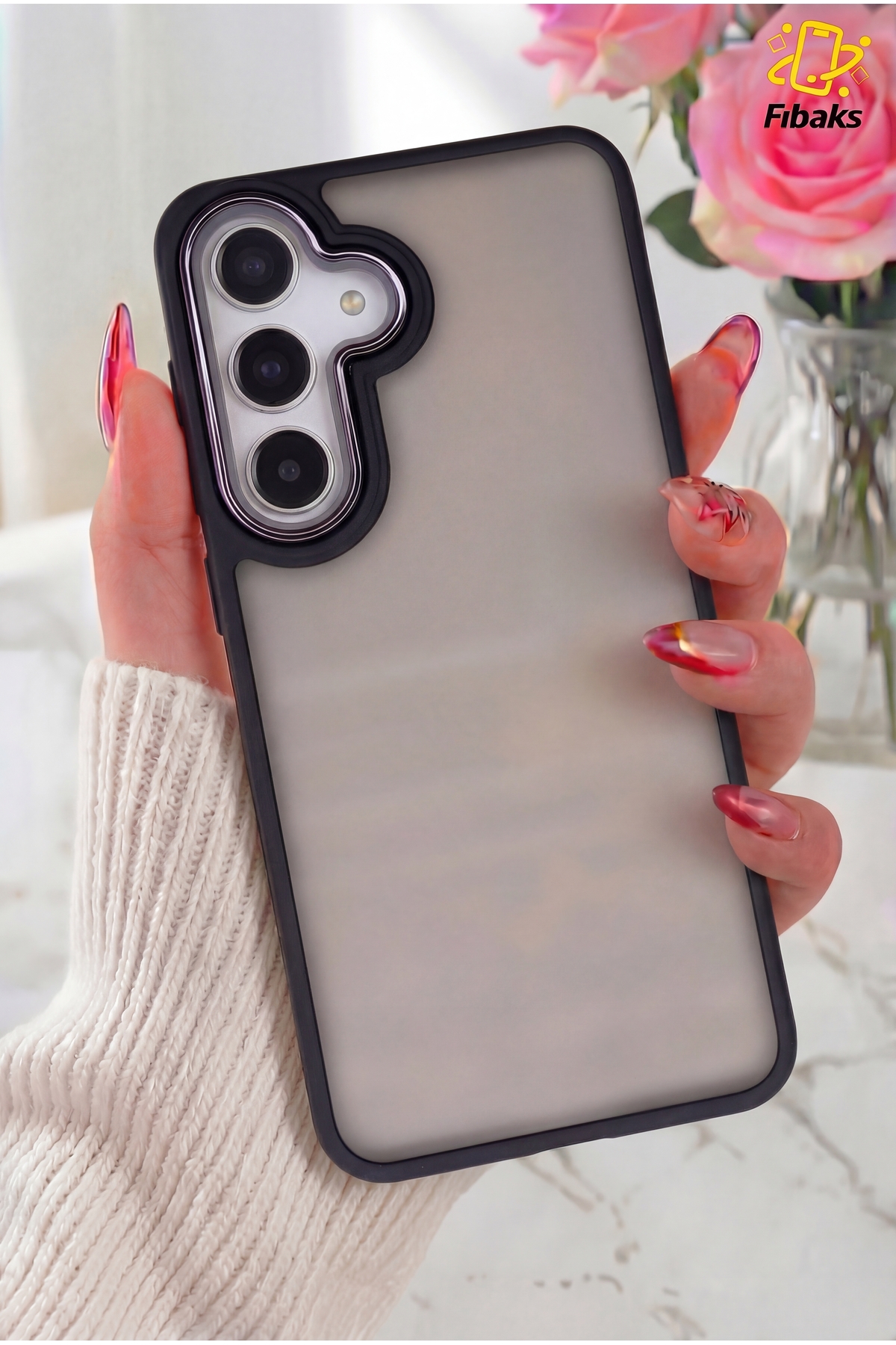 Galaxy S24 Case Metal Frame Color Frosted Transparent Cover with Precise Button