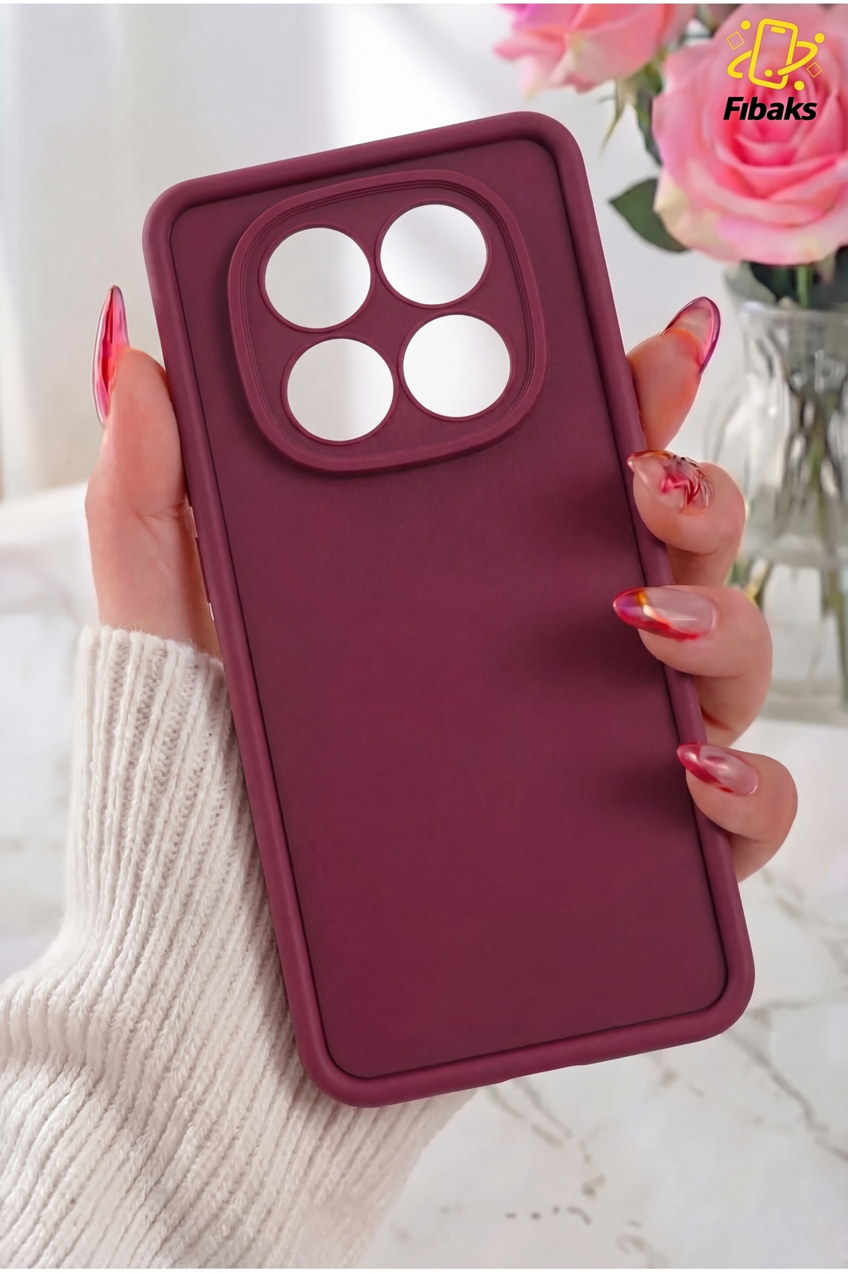 Redmi Note 15 Pro 4G Case Soft Texture Shock Absorbing Burgundy Silicone Cover with Camera Protection