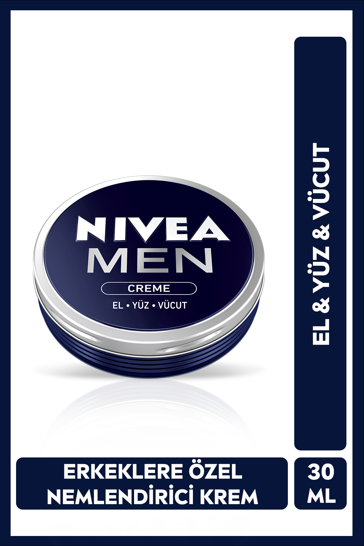 NIVEA MEN Erkek Creme Nemlendirici Bakım Kremi 30 ml,Yüz,El,Vücut İçin,E Vitamini,Ferah Koku — 70845