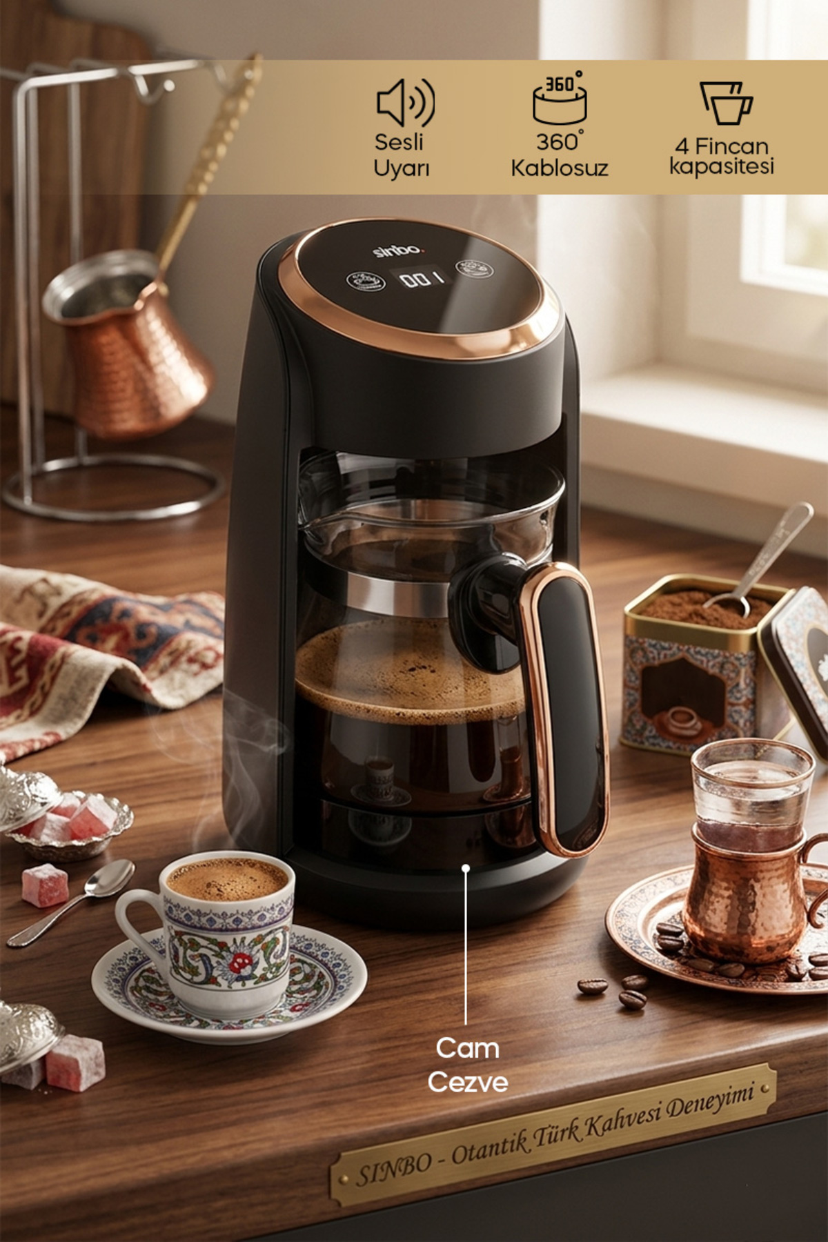 SCM-2985 Automatic Coffee Maker Turkish Coffee Maker 4 Cup Capacity Glass Coffee Pot
