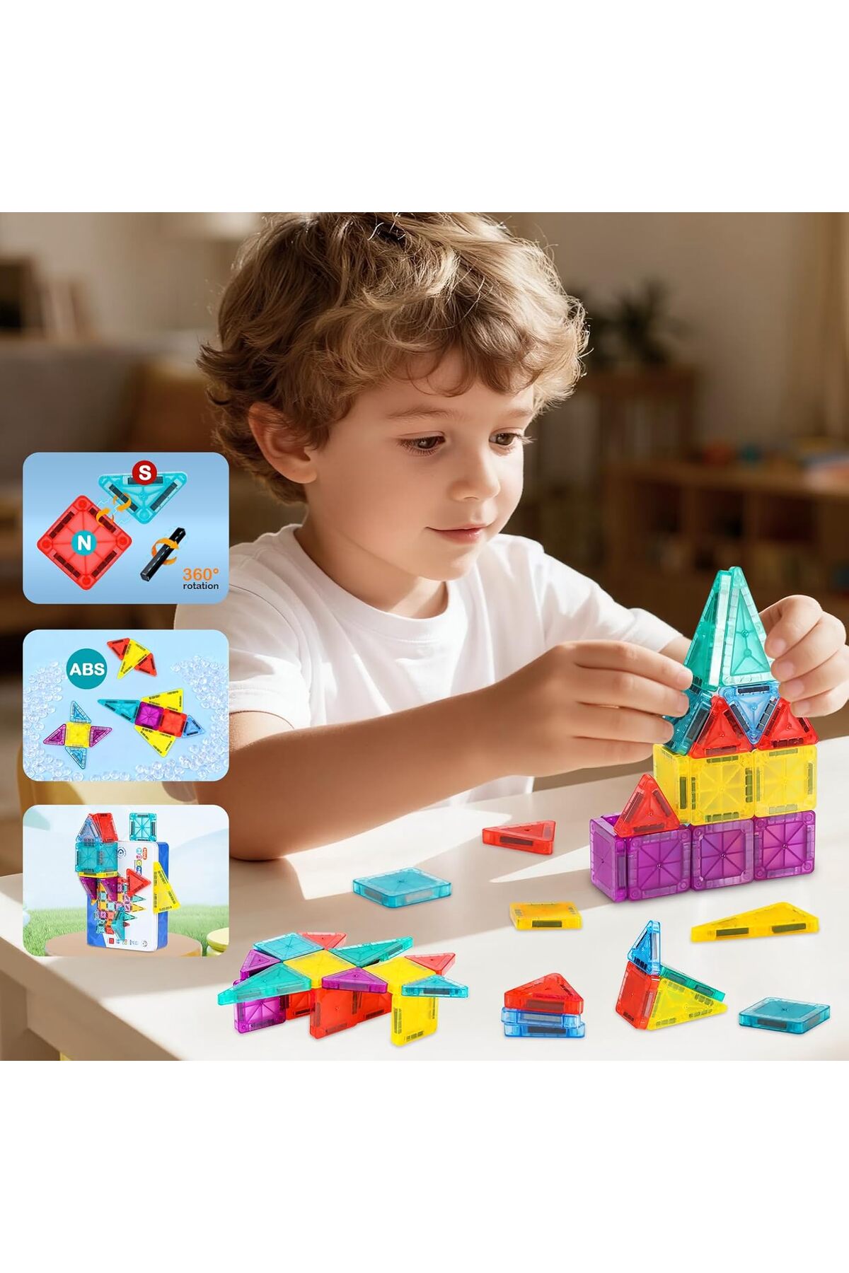 Hyd Manyetik Yapı Blokları Metal Kutulu Mini Boy Mini Ölçüler 3cm-6cm Ebatında 78 Parça Eğitici Oyuncak fotoğrafı 4 (önizleme)