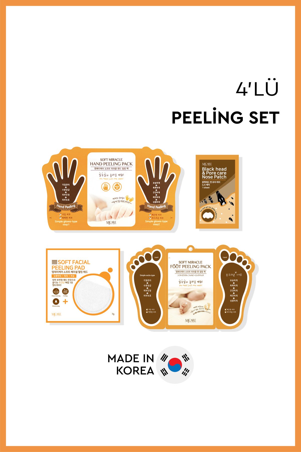 Mjcare Peeling Set 4'lü - Baştan Aşağı Yenileyici ve Arındırıcı Peeling Maske Paketi — 1518075