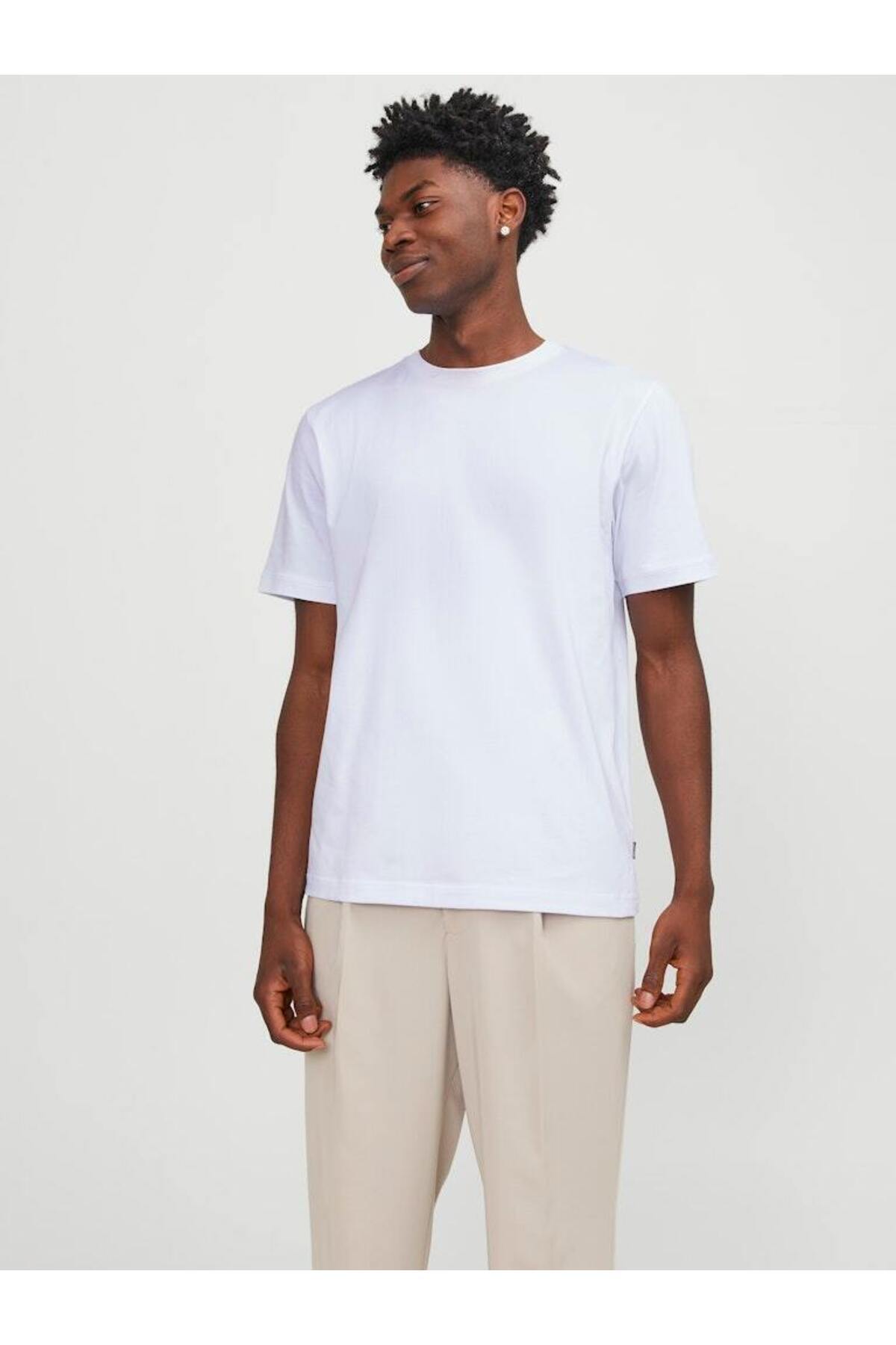 تی شرت ورزشی جک اند جونز مردانه پاموک سفید  راسته     Loose / لش کژوال/روزمره | Jack & Jones 12285917 BD - تصویر 4
