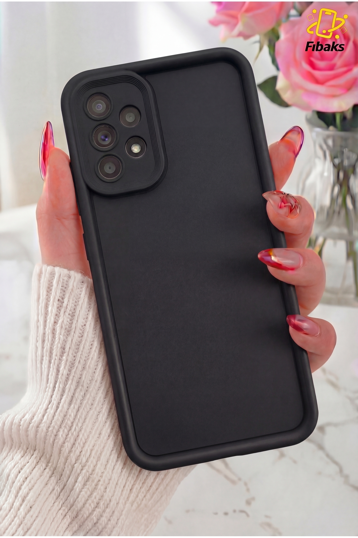 Galaxy A32 4G Case Camera Shielded Soft Texture Shock Absorber Black Silicone Cover