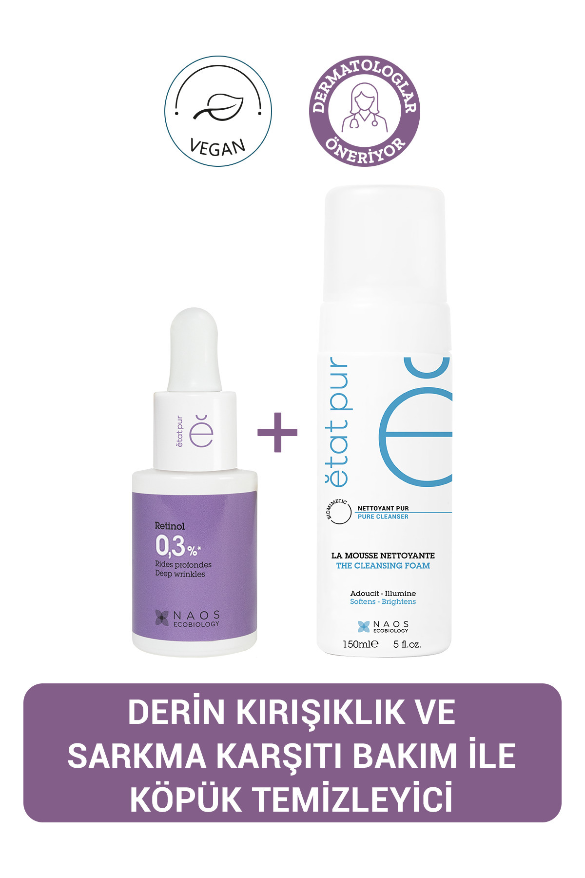 Kırışıklık Karşıtı ve Arındırıcı Etkili Retinol Serum ve Temizleyici Köpük Bakım Seti — 1006653352