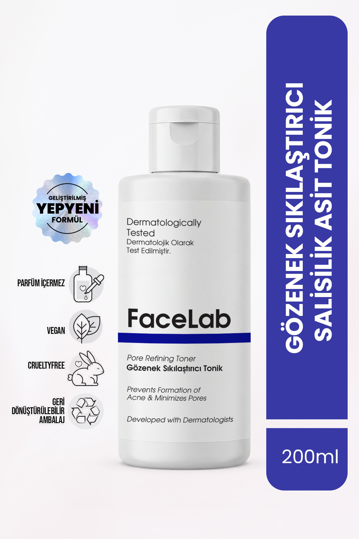 Salisilik Asit (BHA) Tonik 200 ml – Akne & Karşıtı, Gözenek Sıkılaştırıcı Arındırıcı Tonik | Yüz Toniği | Sebum Dengeleyici Tonik | Siyah Nokta Toniği | Cilt Toniği — 8682835473109