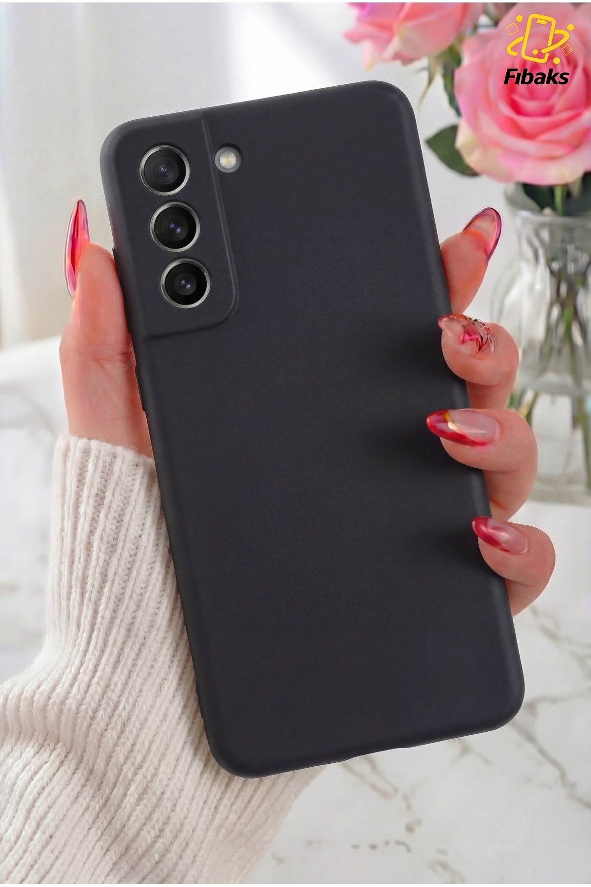 Galaxy S21 Fe Case Velvet Inner Surface Soft Texture Wipeable Thin Silicone with Camera Protection