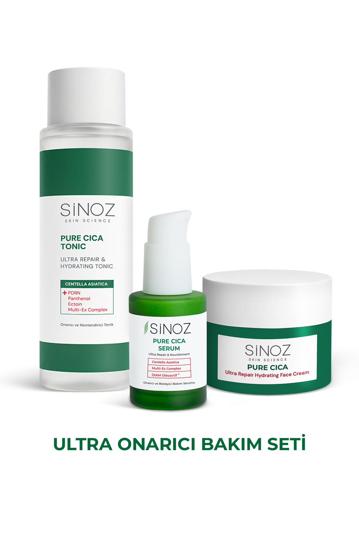 Sinoz Pure Cica Ultra Onarıcı 3'lü Bakım Seti - Fiyatı, Yorumları
