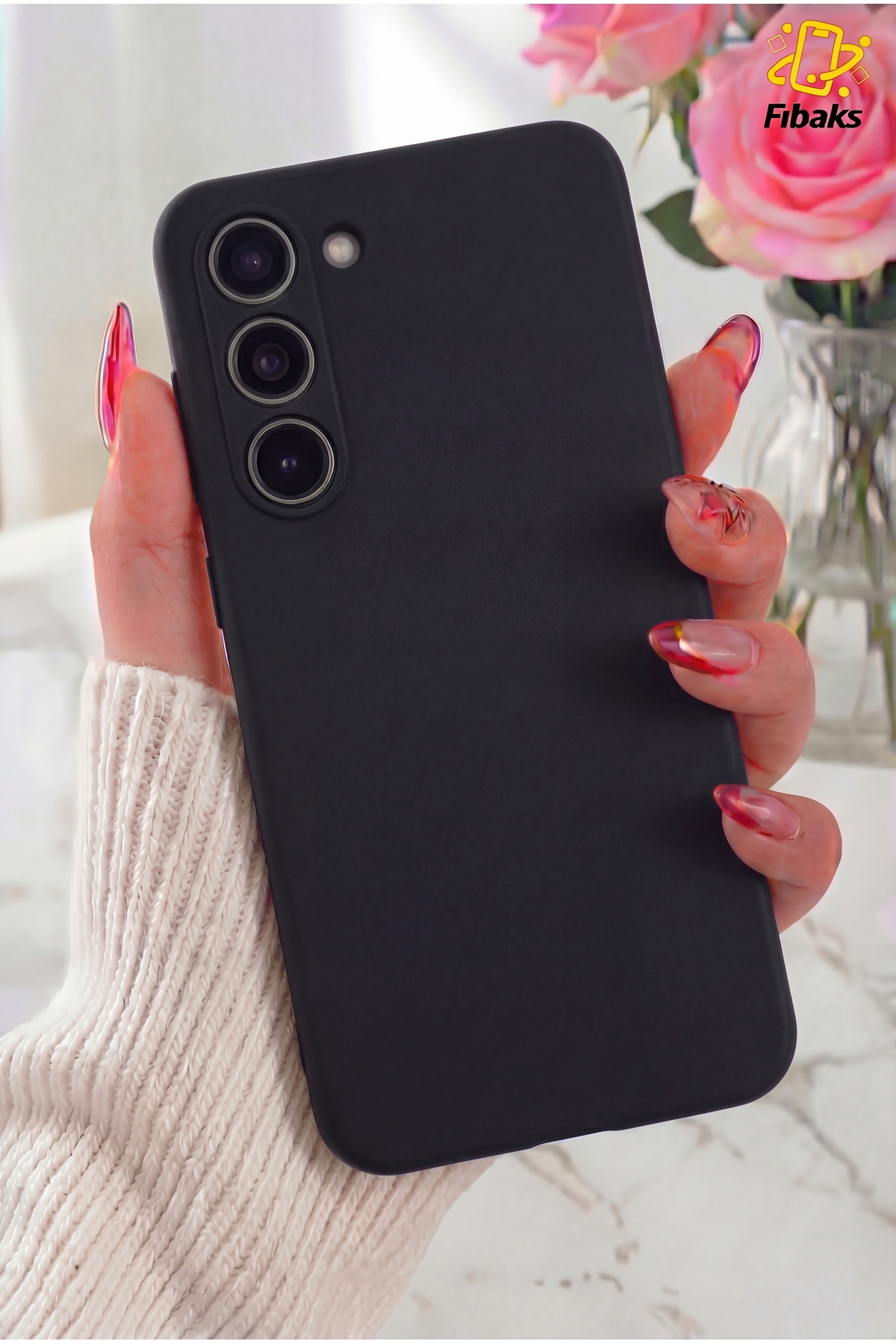 Galaxy S23 Case Camera Protruding Inside Velvet Launch Soft Texture Silicone Cover Black