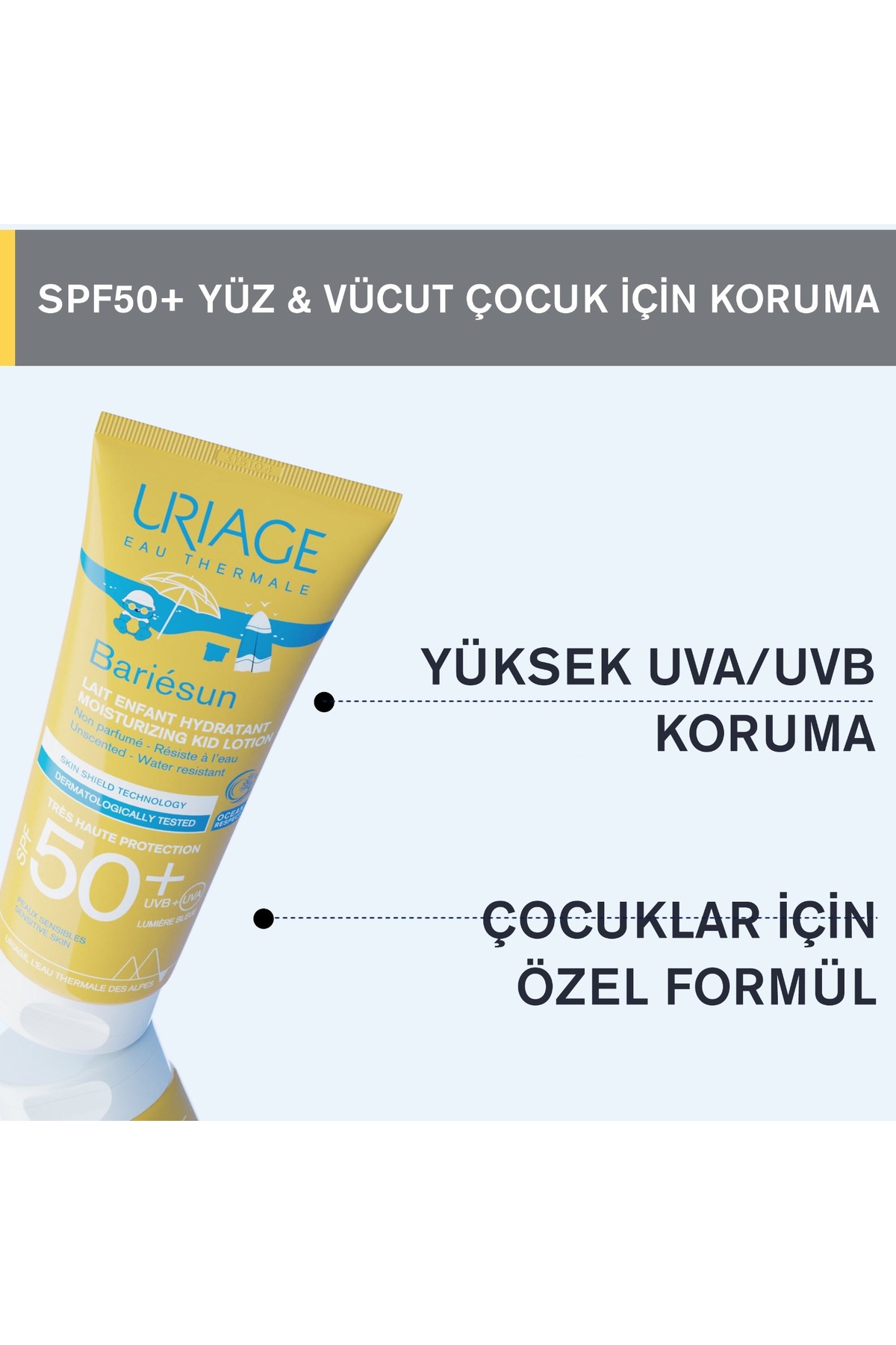 Uriage BARIESUN SPF50+ Çocuklar için Güneş Koruyucu Losyon 100 ml fotoğrafı 4 (önizleme)