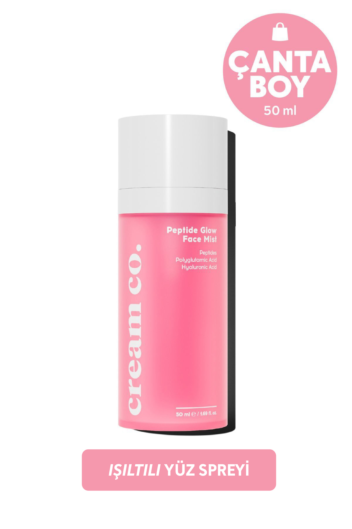 Cream Co. Nemlendirici Aydınlatıcı Yüz Spreyi | Peptit Face Mist | Ektoin Hyaluronik Asit | Tüm Cilt Tipleri