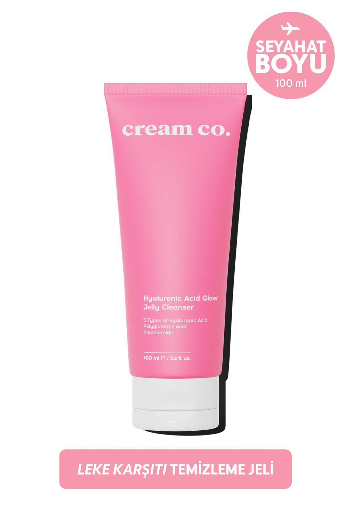 Cream Co. Leke Karşıtı Nemlendirici Yüz Temizleme Jeli Niacinamide Hyalüronik Asit | 100 ML | Tüm Cilt Tipleri
