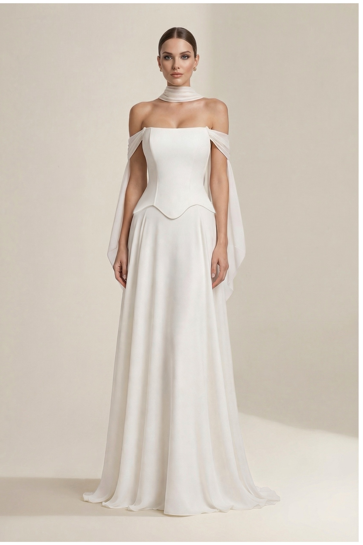Silvia White Chiffon Dress