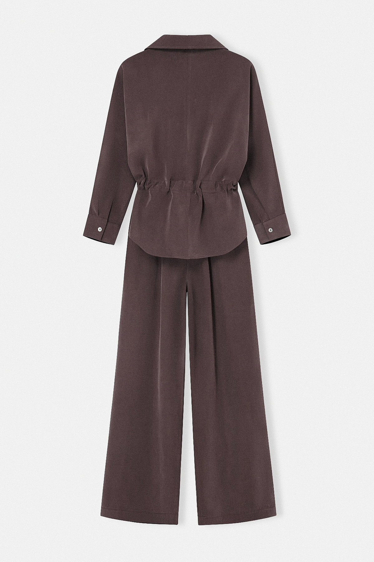 Trendyolmilla  Kahverengi Çift Cep Beli Büzgülü Modal İkili Takım TDRSS26AU00022 - Görsel 2