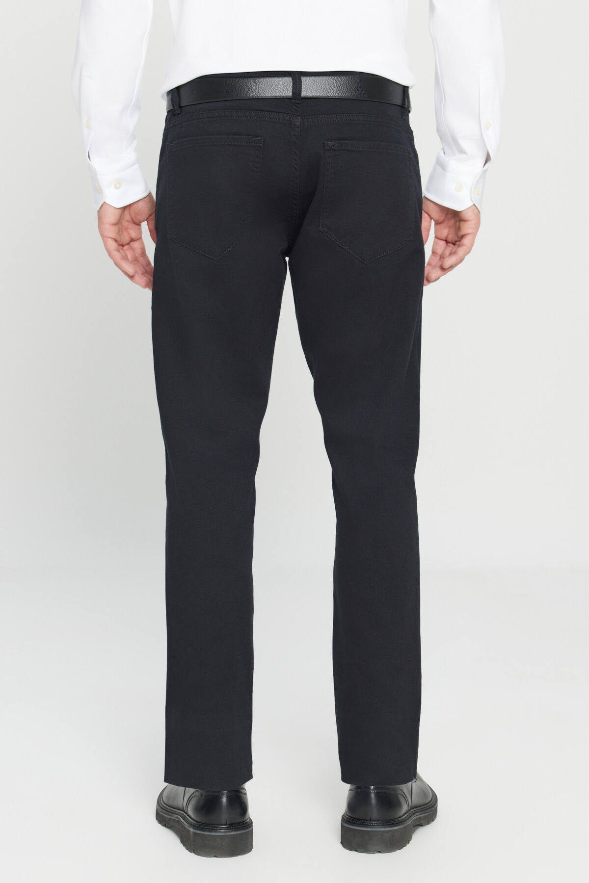 AC&Co / Altınyıldız Classics  Erkek Siyah Diz İzi Yapmayan Slim Fit Dar Kesim 5 Cep Pamuklu Kanvas Esnek Chino Pantolon - Görsel 10