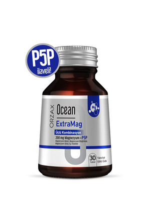 Ocean ExtraMag Üçlü Kombinasyon Magnezyum 200 mg Takviye Edici Gıda 30 Tablet
