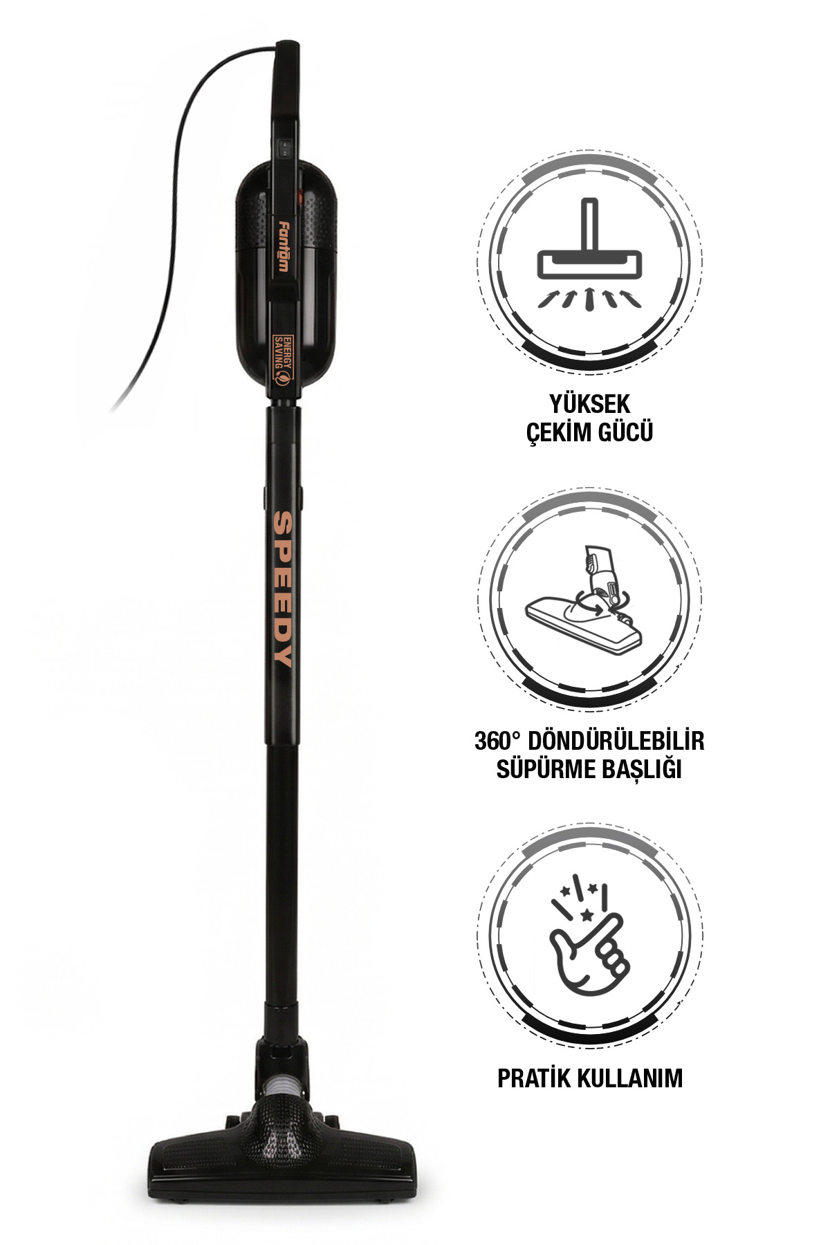 Speedy Pro DU 2100 Vertical Vacuum Cleaner Black