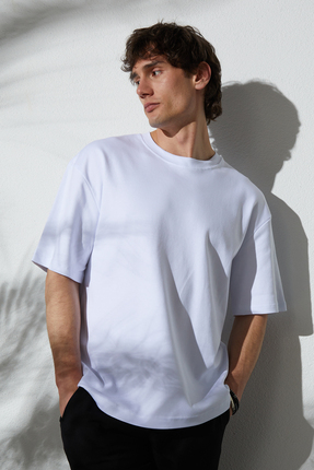 Tudors Unisex Oversize Geniş Kesim %100 Pamuk Yumuşak Dokulu Basic Bisiklet Y...