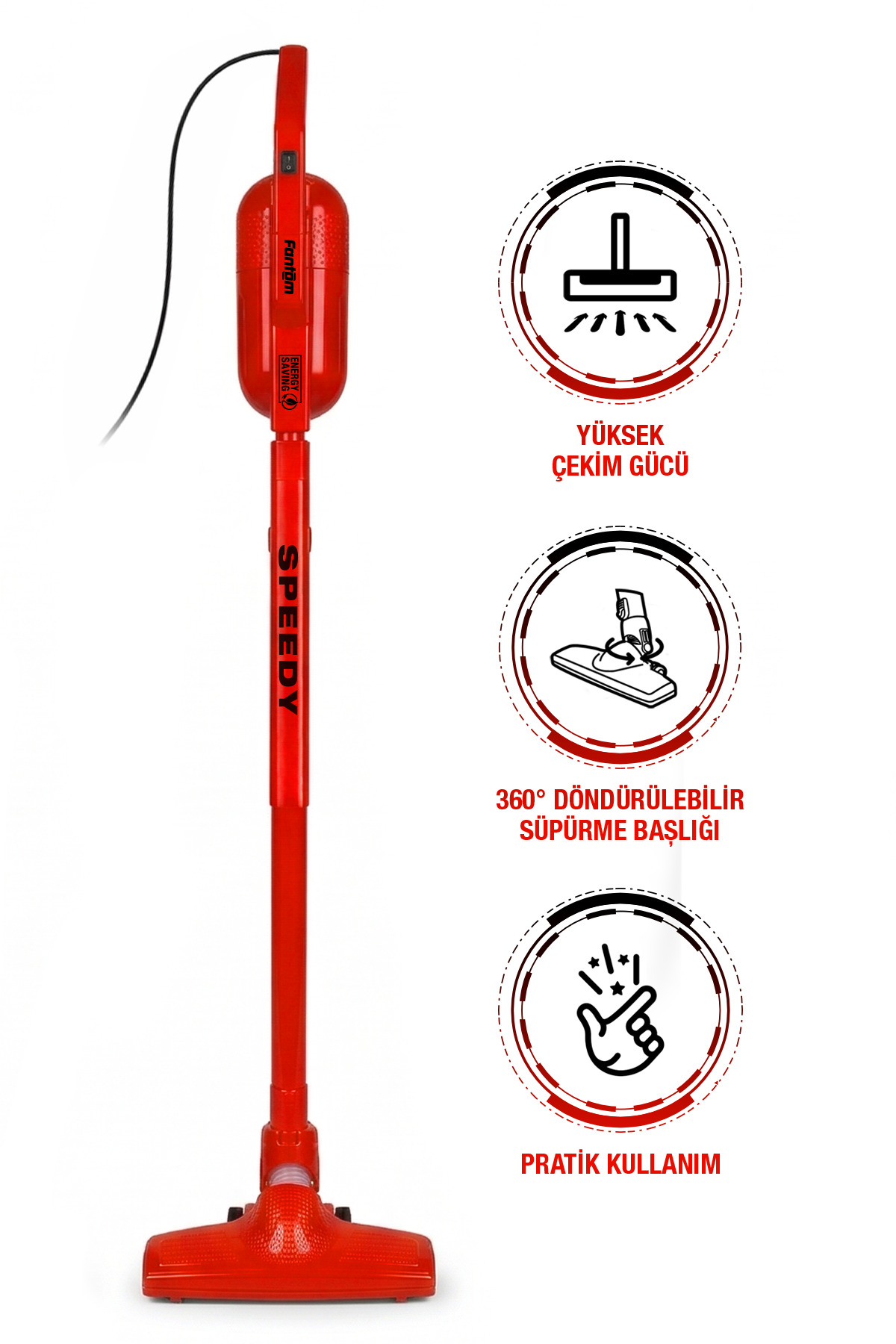 Speedy Pro DU 2100 Vertical Vacuum Cleaner Red