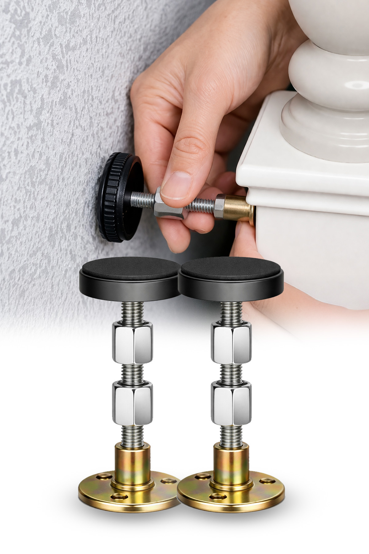 2 Pieces Bed Base Headboard Fixing Apparatus Noise and Swing Anti-Vibration (2 screws)