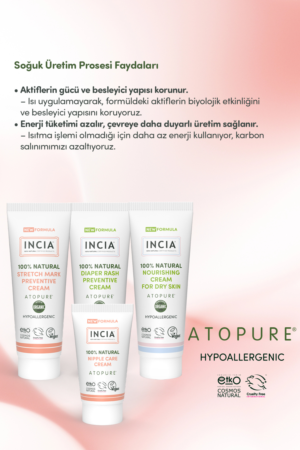 INCIA ATOPURE ® %100 Doğal Atopiğe Eğilimli Ciltler İçin Krem Çok Kuru Ciltler Yalancı İğde Yağı 60 ml fotoğrafı 7 (önizleme)