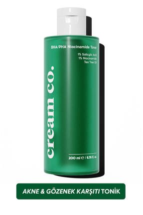 Cream Co. Akne Karşıtı Gözenek Sıkılaştırıcı BHA PHA Niacinamide Tonik | Arın...