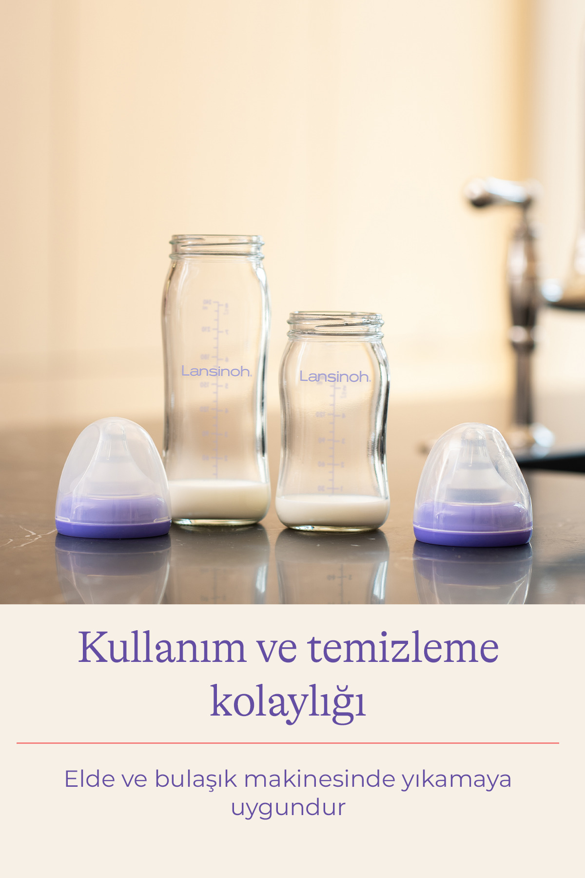 LANSINOH 160 ml Cam Biberon ve NaturalWave® Biberon Emziği (1Ay+) fotoğrafı 5 (önizleme)