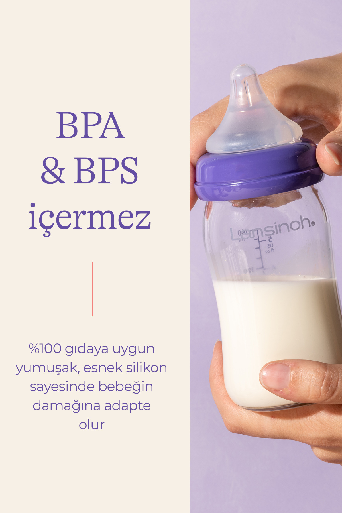 LANSINOH 160 ml Cam Biberon ve NaturalWave® Biberon Emziği (1Ay+) fotoğrafı 6 (önizleme)