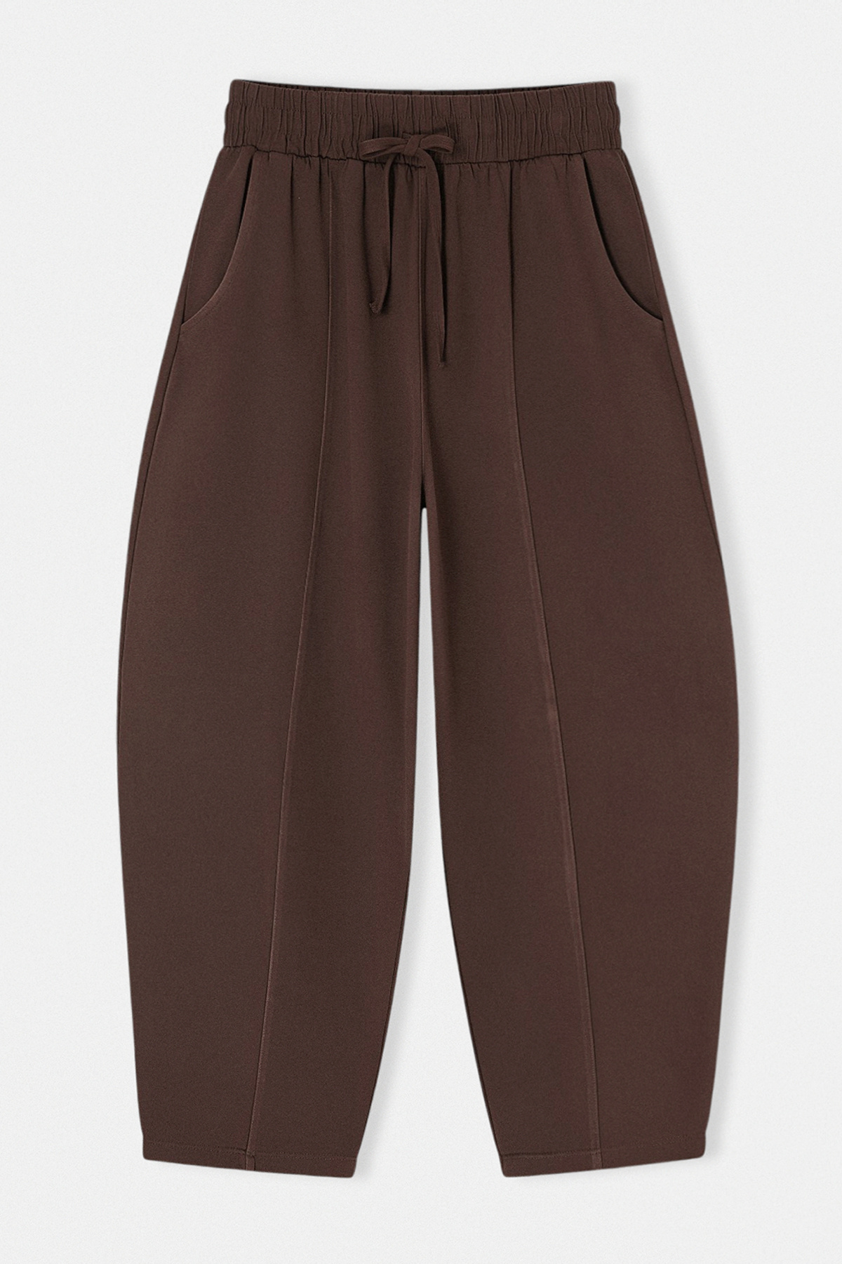 Trendyolmilla  Kahverengi Beli Lastikli Şalvar Gabardin Pantolon TDRSS26PL00013