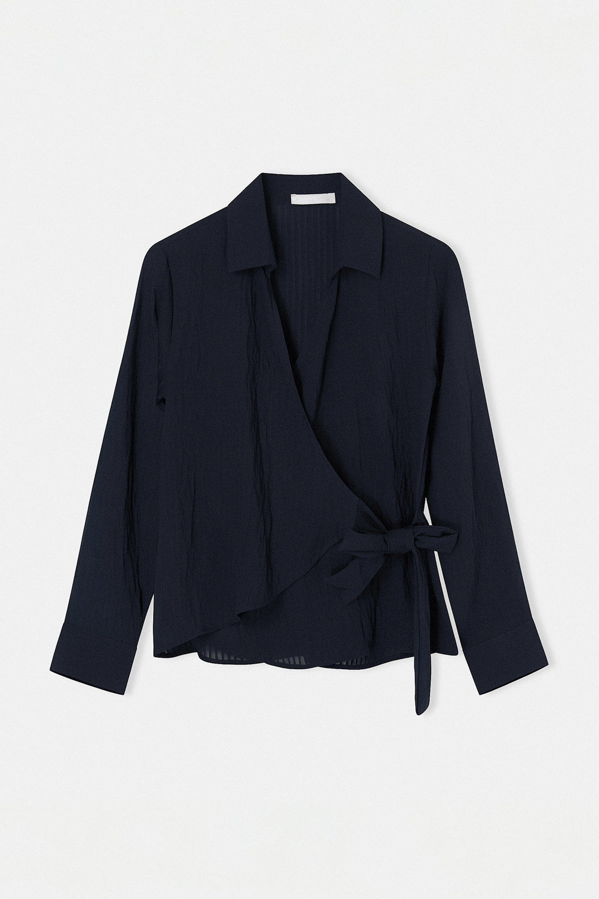 Trendyolmilla  Lacivert Kruvaze Yaka Önden Bağlamalı Gömlek TDRSS26GO00042