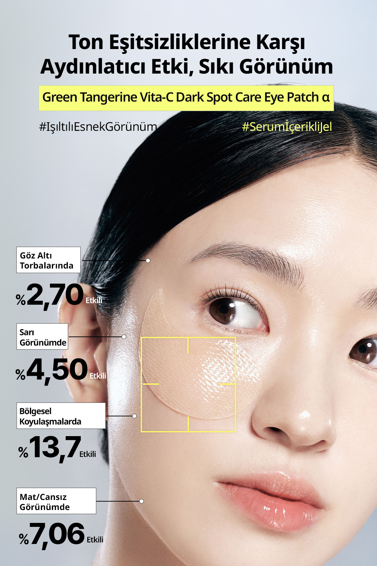 Yeşil Mandalina Özlü, Aydınlatıcı Göz Altı Maskesi GOODAL Green Tangerine Vita C Eye Gel Patch α — 8809691976517 — تصویر 4 از 7