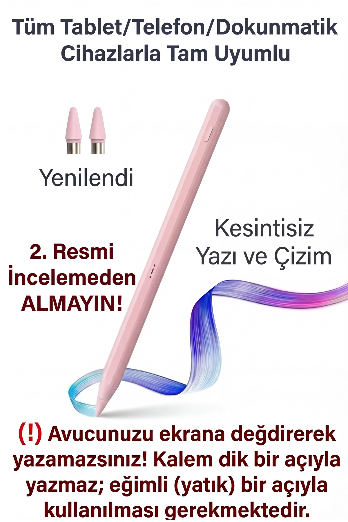 (READ DESCRIPTION) Touch Pen Compatible with All Devices Tablet Pen Phone Text Drawing Pen Pink
