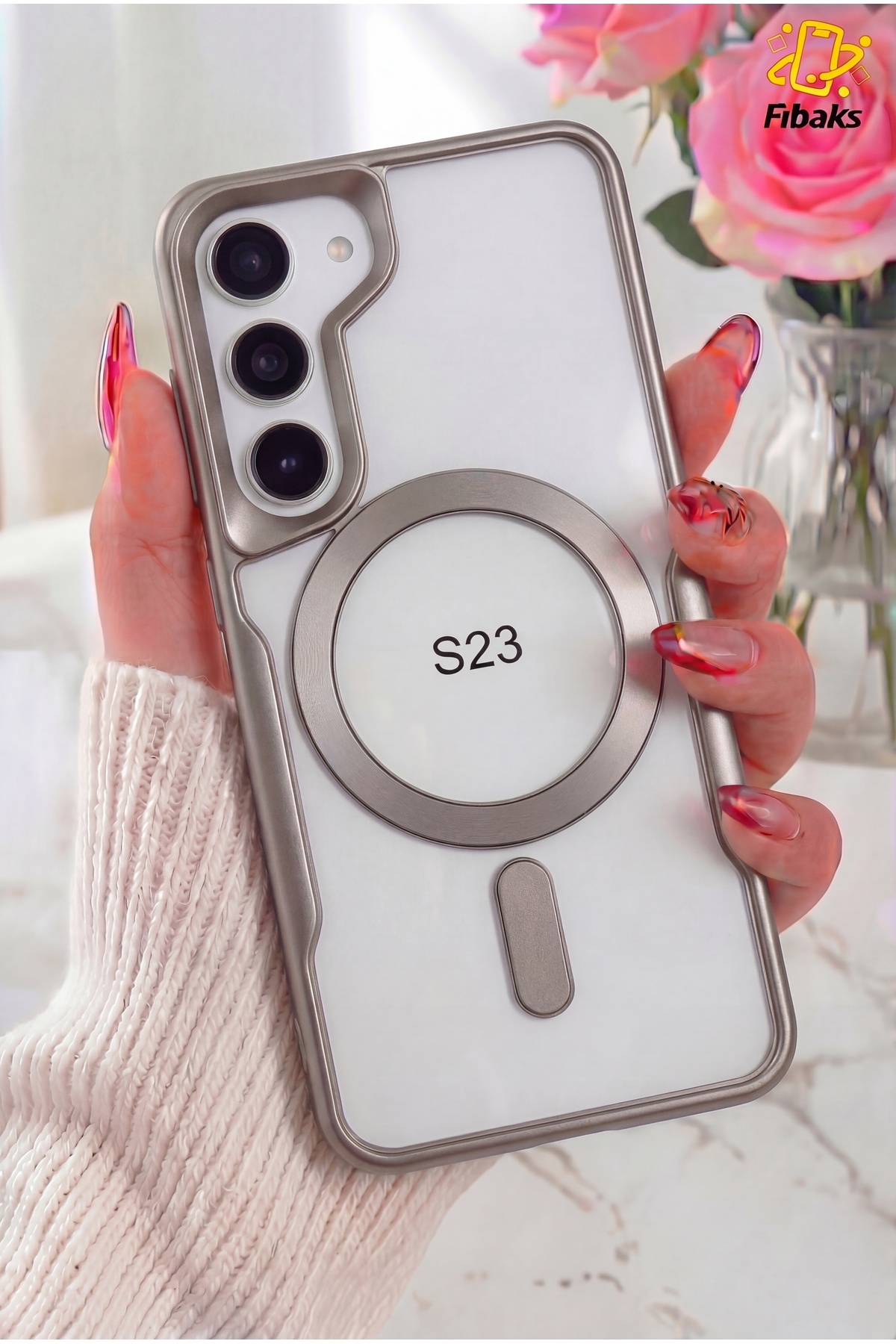Galaxy S23 Case Prism Camera Protruding Magsafe Charging Support Matte Color Transparent Cover