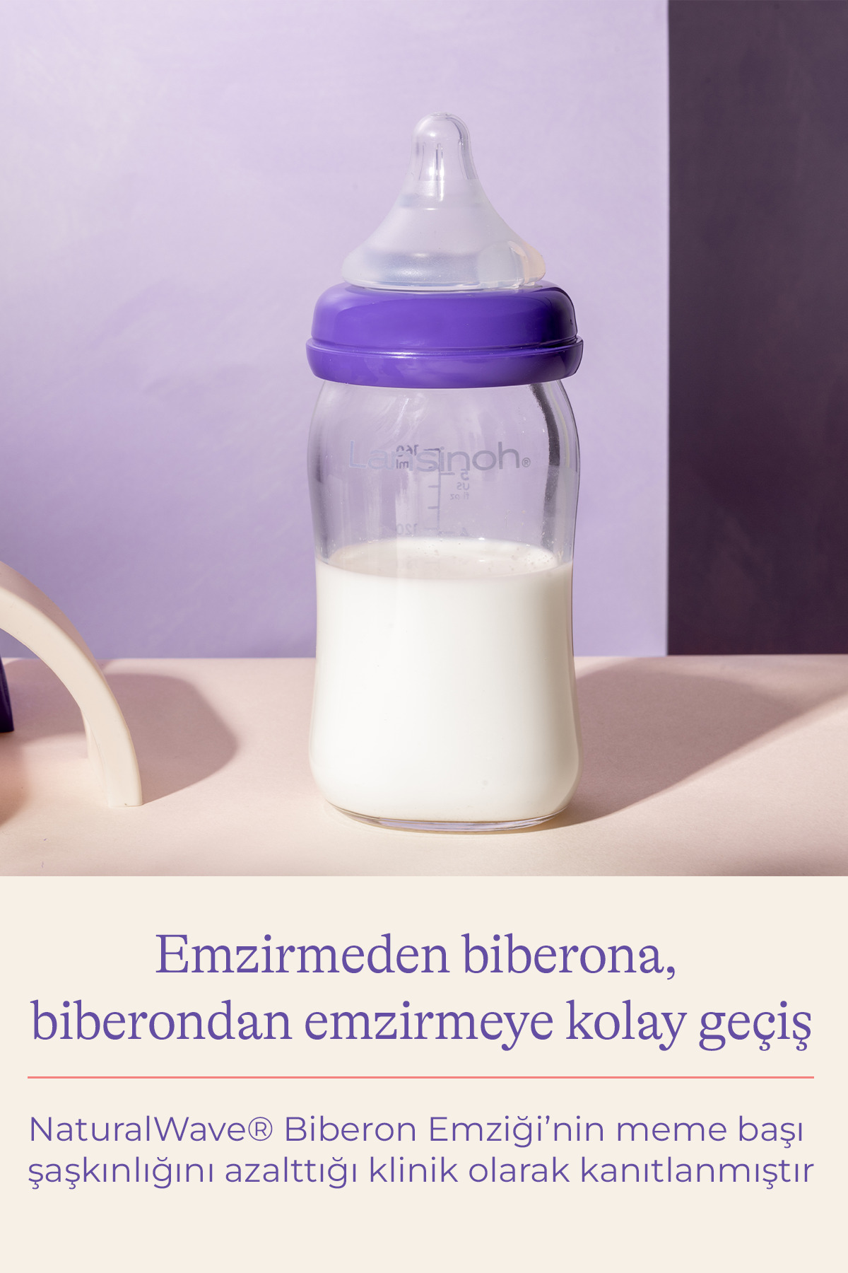 LANSINOH 160 ml Cam Biberon ve NaturalWave® Biberon Emziği (1Ay+) fotoğrafı 2 (önizleme)