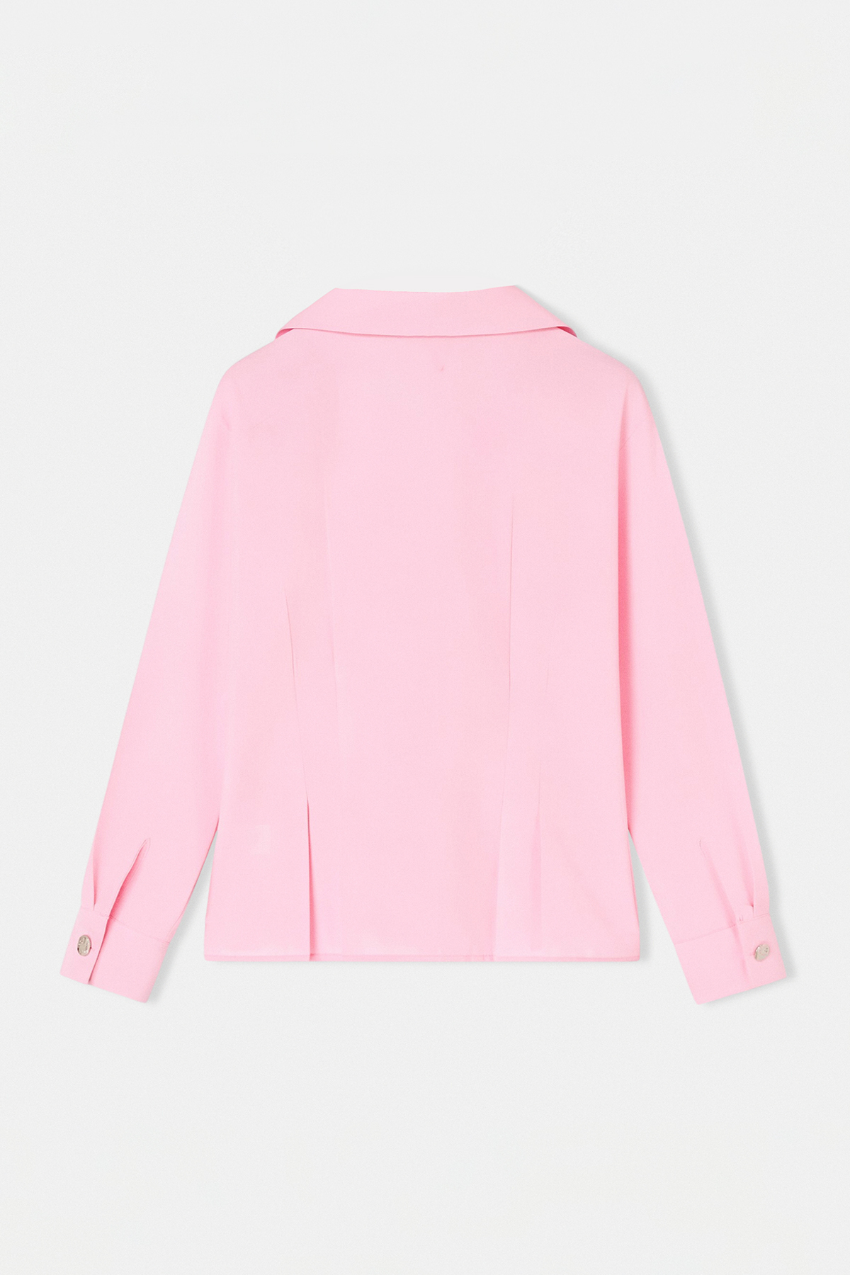 Trendyolmilla  Pembe Beli Pileli Oturmalı Pamuklu Gömlek TDRSS26GO00041 - Görsel 6