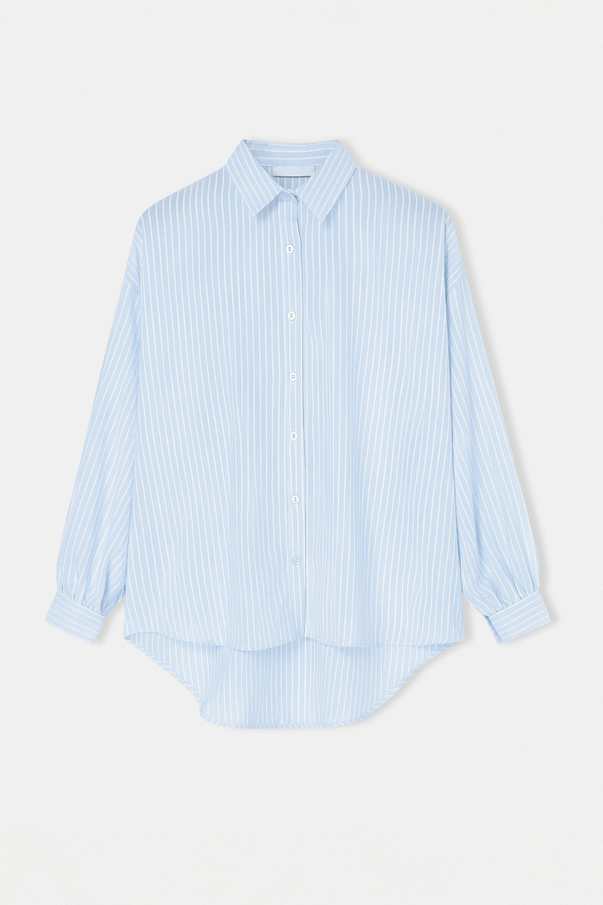 Trendyolmilla  Açık Mavi Beli Büzgülü Crop Oversize Gömlek TDRSS26GO00040