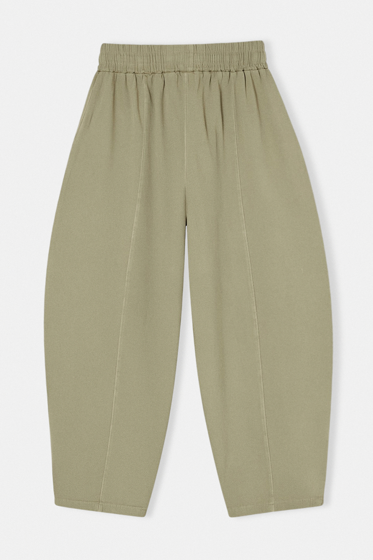 Trendyolmilla  Haki Beli Lastikli Şalvar Gabardin Pantolon TDRSS26PL00013 - Görsel 2