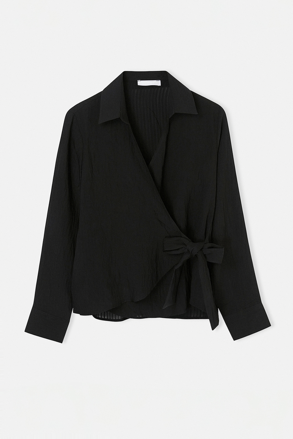 Trendyolmilla  Siyah Kruvaze Yaka Önden Bağlamalı Gömlek TDRSS26GO00042