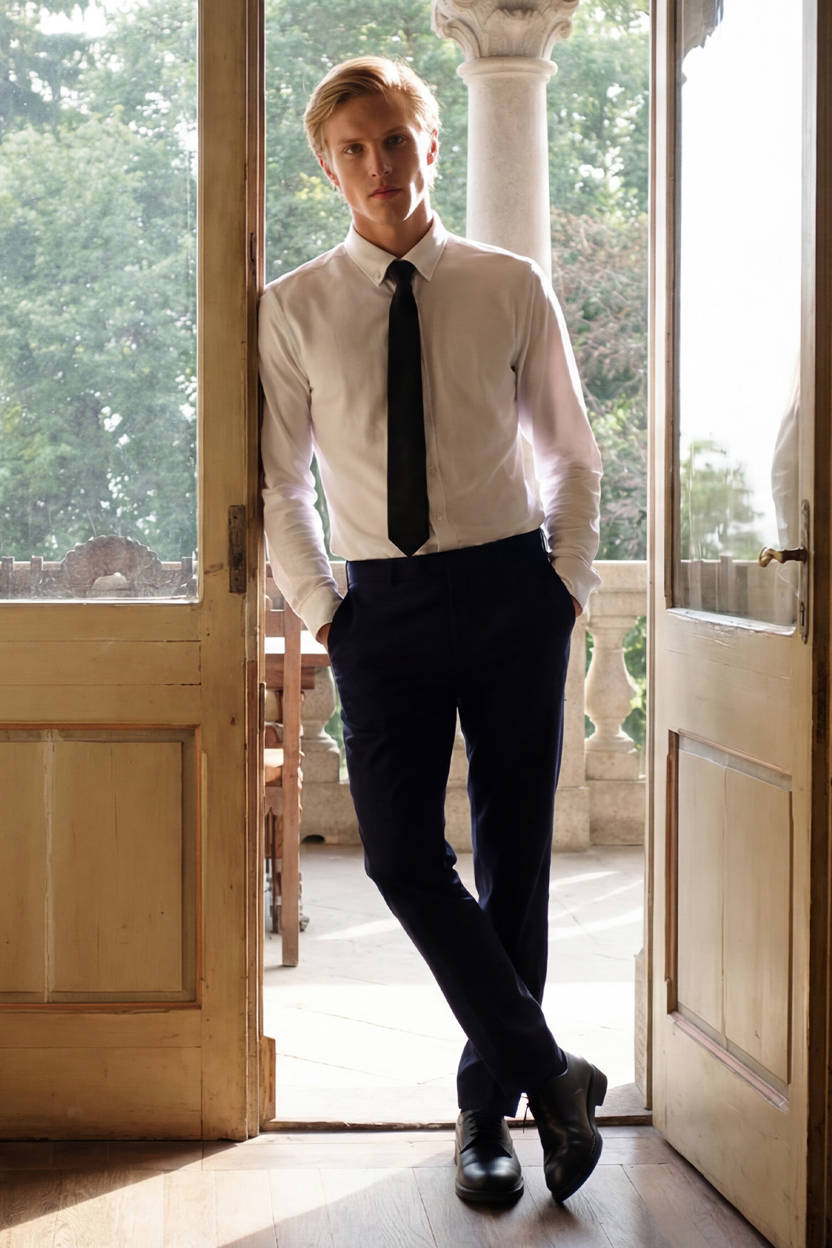 AC&Co / Altınyıldız Classics  Erkek Oxford Kolay Ütülenebilir Pamuklu Terletmez Gömlek Beyaz Düğmeli Yaka Slim Fit Dar Kesim - Görsel 4