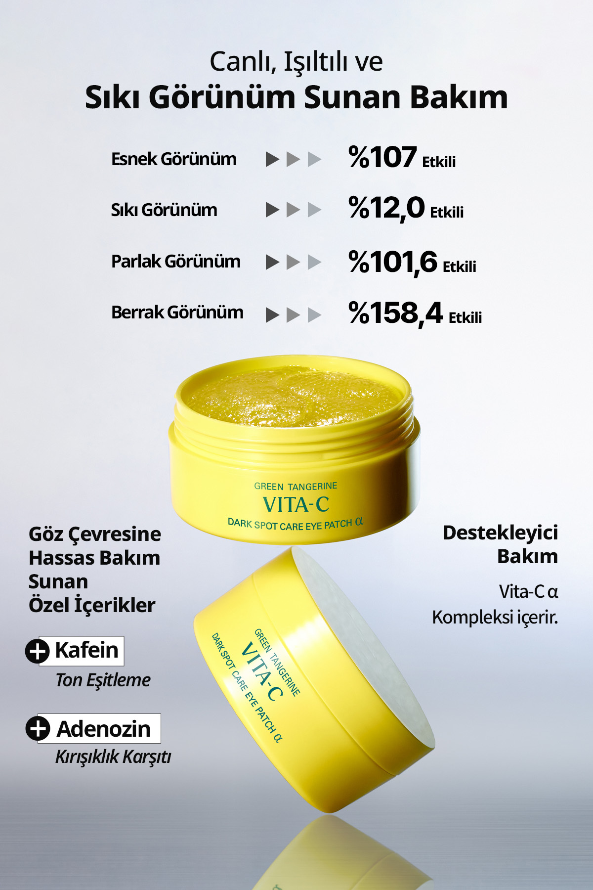 Yeşil Mandalina Özlü, Aydınlatıcı Göz Altı Maskesi GOODAL Green Tangerine Vita C Eye Gel Patch α — 8809691976517 — تصویر 7 از 7