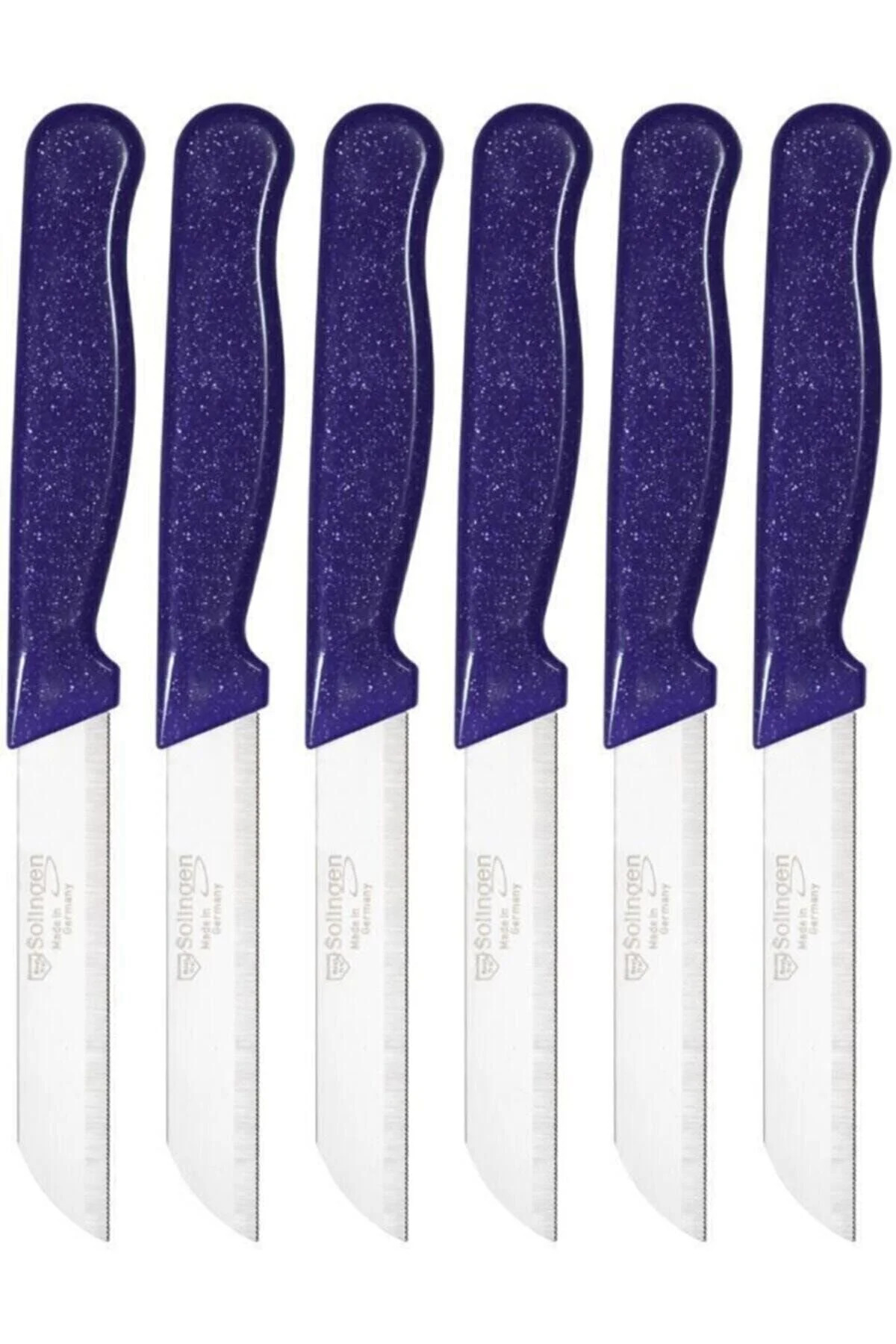 6-Piece Purple Glitter Serrated Fruit and Vegetable Knife