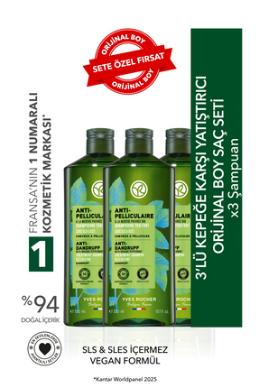 Yves Rocher En Sevilenler 3'li Kepeğe Karşı/Anti Pelliculaire Şampuan Seti-99...