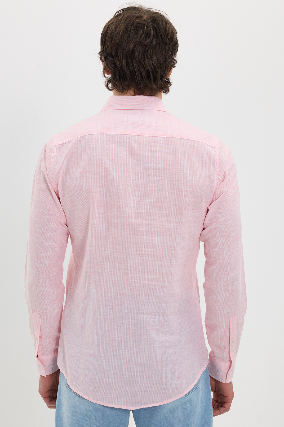 پیراهن تودورز مردانه کتان پنبه ای رنگارنگ کژوال / روزمره راه راه Slim Fit/اسلیم فیت    بیسیک کژوال/روزمره | Tudors DR250030 TR - تصویر 6
