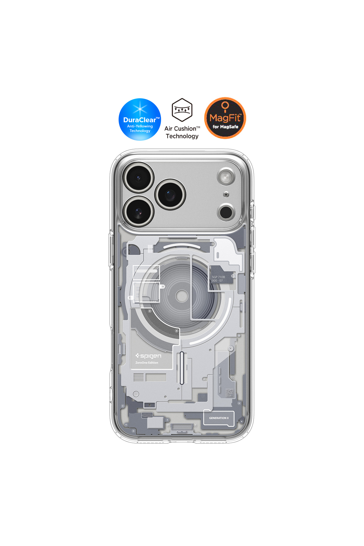 iPhone 17 Pro Max Slim MagSafe Case Ultra Hybrid MagFit Zero One White Design Cover - ACS10040