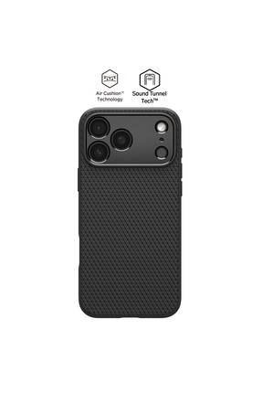 Spigen iPhone 17 Pro Max ince Kılıf Liquid Air Matte Black Dokulu Yüzey Kapak...
