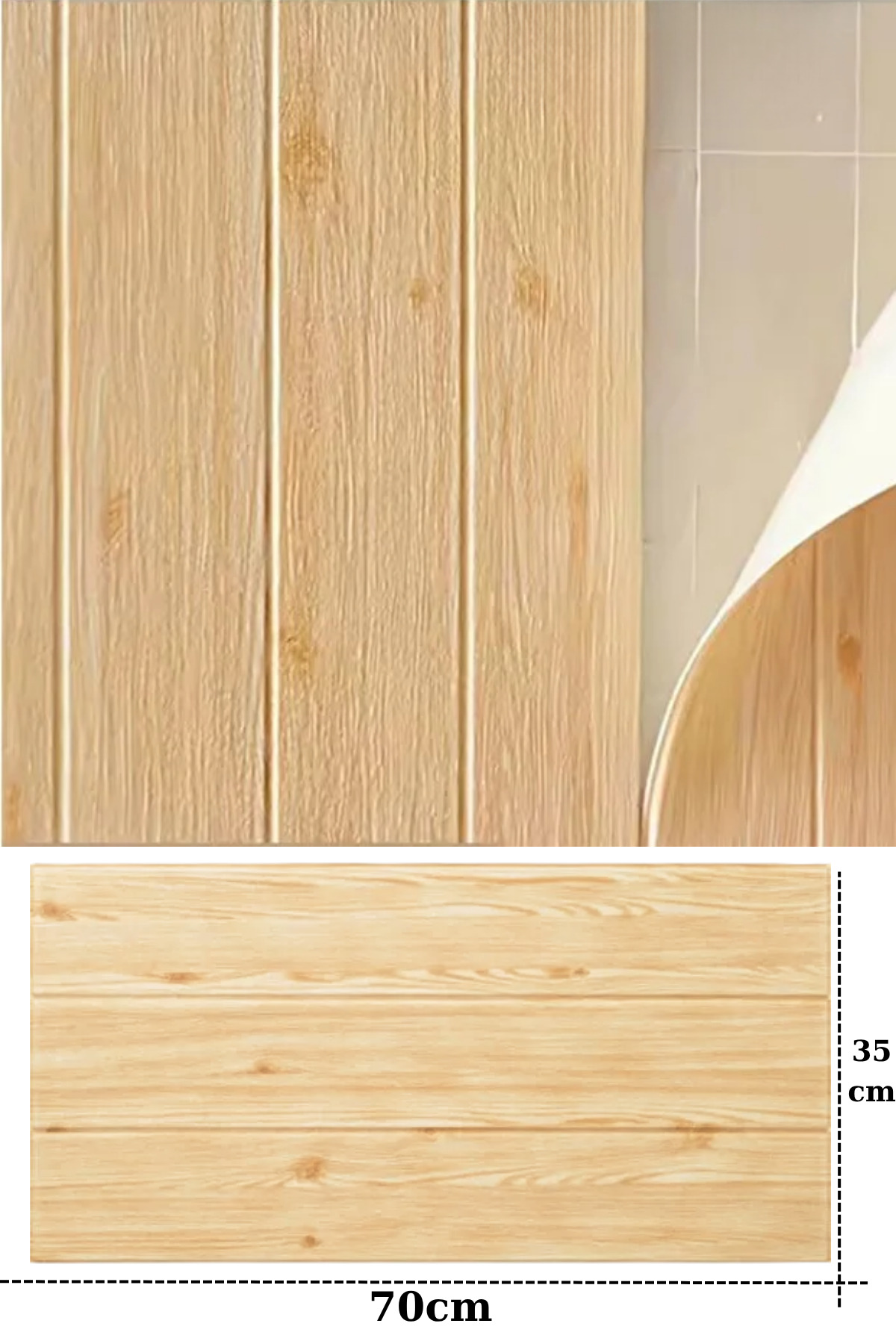Self Adhesive Creative 70x35cm Flexible Foam Wooden Skirting Board Model Wallpaper Panel NW37