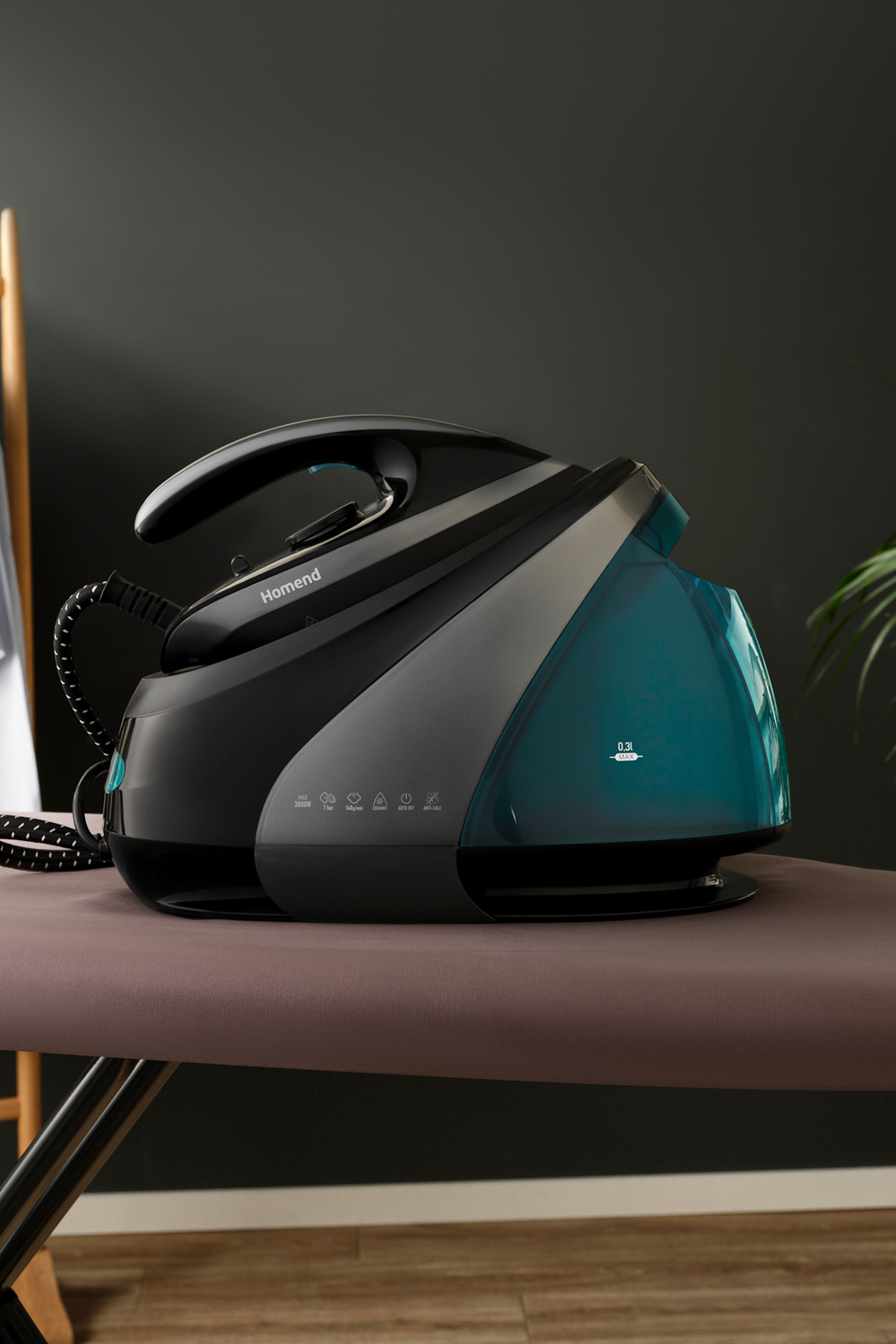 Jetsteam 1166h Iron with Steam Boiler Blue Black