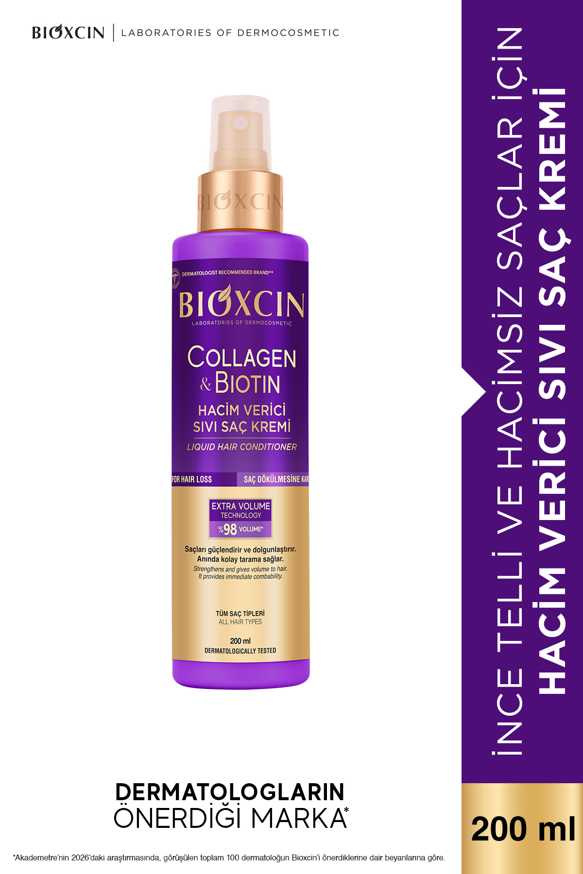 Bioxcin Collagen & Biotin Ekstra Hacim Sıvı Saç Kremi 200 ml - İnce ve Seyrek Saçlar — 5007473