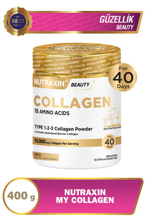 Nutraxin My Collagen 400 Gr Toz Kolajen – Tip 1 2 3 Sığır Kolajeni İçeren Tak...